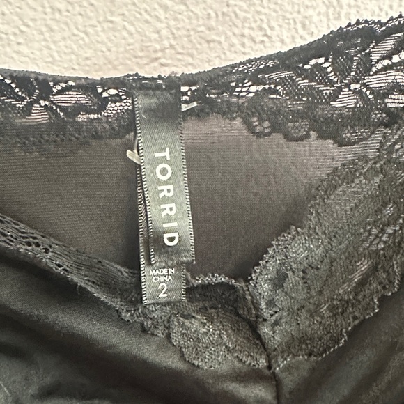 torrid Black Lace Trim Satin Slip - Picture 2 of 13